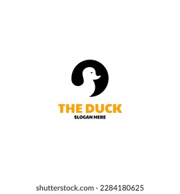 Vector circle duck animal logo design concept illustration idea