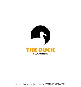 Vector circle duck animal logo design concept illustration idea