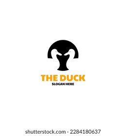 Vector circle duck animal logo design concept illustration idea