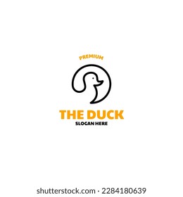 Vector circle duck animal logo design concept illustration idea