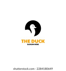 Vector circle duck animal logo design concept illustration idea