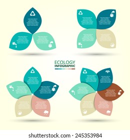 Vector circle eco infographics set. Template for diagram, graph, presentation and chart.
