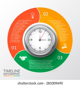 Vector circle element for infographic. Template for cycling diagram, graph, presentation and round chart. Business concept with 3 options, parts, steps or processes. Abstract background.