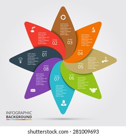 Vector circle element for infographic. Template for cycling diagram, graph, presentation and round chart. Business concept with options, parts, steps or processes. Abstract background
