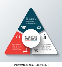 Vector Circle Element For Infographic. Template For Cycling Diagram, Graph, Presentation. Business Concept With 3 Options, Parts, Steps Or Processes. Abstract Background.