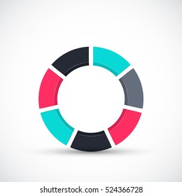 Vector circle element for infographic. Template for cycle diagram, graph, presentation and round chart. Business concept with 7 options, parts, steps or processes. Abstract background.