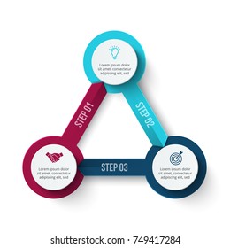 Vector circle element for infographic. Template for cycle diagram, graph, presentation and round chart. Business concept with 3 options, parts, steps or processes. Abstract background.