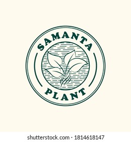 Vector circle element logo design with plant concept