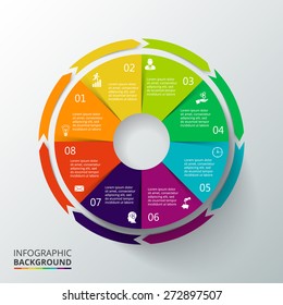 Vector circle elements for infographic. Template for cycling diagram, graph, presentation and round chart. Business concept with options, parts, steps or processes. Abstract background