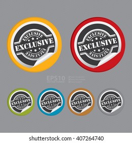 Vector : Circle Exclusive Product Label, Campaign Promotion Infographics Flat Icon, Peeling Sticker, Sign