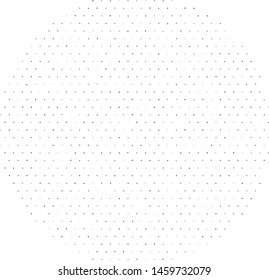Vector circle filled with a texture of hexagonally arranged gray circles of various shades