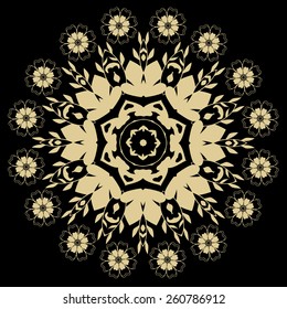 vector circle floral ornamental border