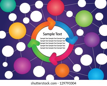 Vector Circle Flow Chart with Colorful Arrow