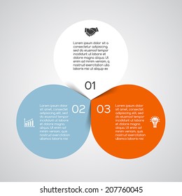 Vector circle flower infographic. Template for diagram, graph, presentation and chart. Business concept with three options, parts, steps or processes. Abstract background.