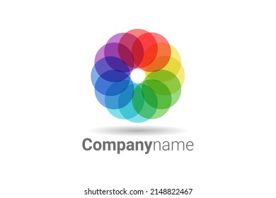 Vector Circle Flower Logo Design Template - Corporate Symbol