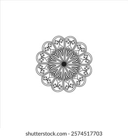 Vector circle flower pattern mandala use for art, greeting card, decoration, tattoo.