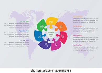 Vector circle folded infographic, cycle diagram, graph, presentation chart 7