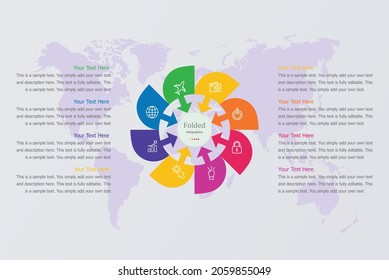 Vector circle folded infographic, cycle diagram, graph, presentation chart 8