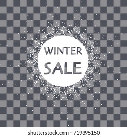 Vector Circle Frame Snowflake. Falling Snow. Winter Holidays New Year and Merry Christmas.
