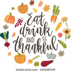 Vector circle frame for Thanksgiving day. It can be used for cards, brochures, poster and other promotional materials.