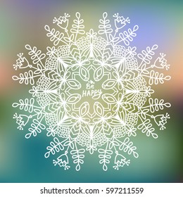 Vector circle frame, wreath design made of doodle flowers. Circle decoration. Wreath illustration made of flowers and herbs. Spring elements. Floral doodles wreath