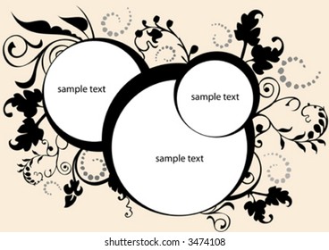 vector circle frames with floral ornament