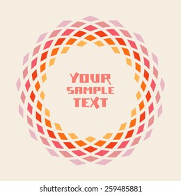 Vector circle geometric frame. Simple original border with text box. Illustration for print, web