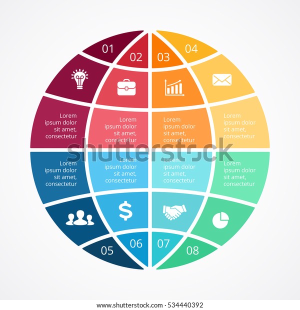 Vektor Kreis Globus Infografik Zyklusdiagramm Globales Nervendiagramm Weltkarte Prasentationsplan Stock Vektorgrafik Lizenzfrei