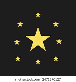 Vector círculo estrellas de oro conjunto de iconos