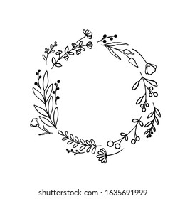 vector circle graphic frames. Wreaths for design, logo template.
