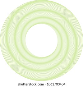 Vector circle in green color. Geometric line art. 
