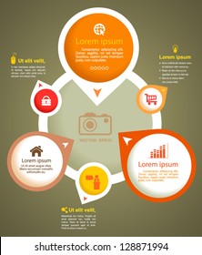 Vector circle group business concepts with  icons / can use for info-graphic / loop business report or plan / modern template / education template / business brochure /  system diagram