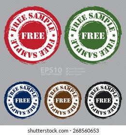 Vector : Circle Grungy Free Sample Stamp, Sticker, Icon or Label