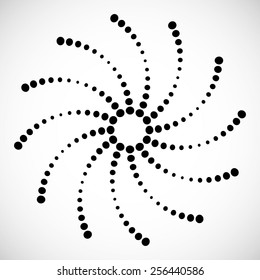 Vector Circle Halftone Dots . Circular Logo . Spiral Icon 