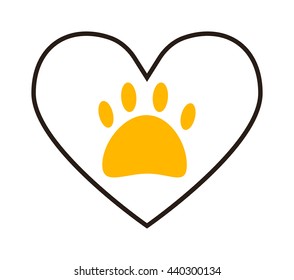 Vector circle heart icon on white background