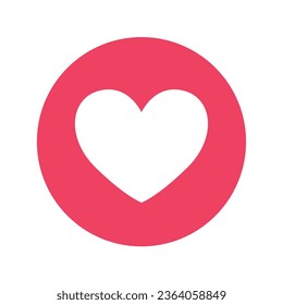 Vector circle heart on white background.