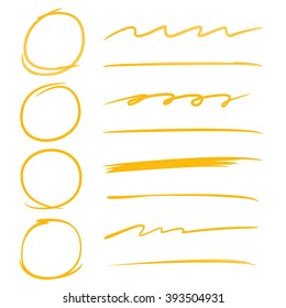 vector circle highlighters, underlines