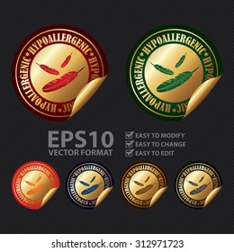 Vector : Circle Hypoallergenic Infographics Peeling Sticker, Label, Icon, Sign or Badge 
