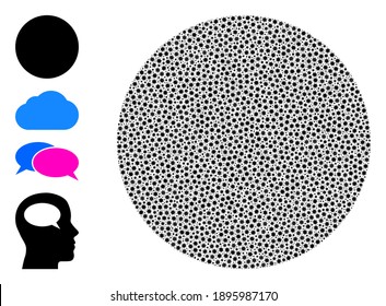 Vector circle icon covid-2019 mosaic. Circle mosaic is composed of small covid infection elements. Collage is constructed for medicare purposes.