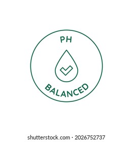 Vector Circle Icon And Emblem In Linear Style For Packaging For Organic Product - Ph Balanced
