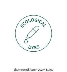 Vector circle icon and emblem in linear style for packaging for organic product - ecological dyes
