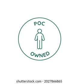 Icono de círculo vectorial y emblema en estilo lineal para el embalaje de productos orgánicos - propiedad de poc
