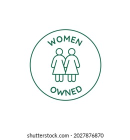 Vector circle icon and emblem in linear style for packaging for organic product - women owned