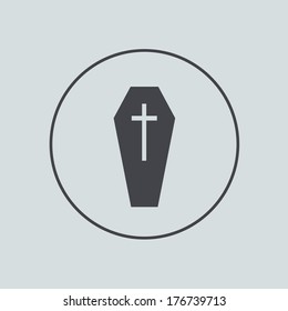 Vector circle icon on gray background. Eps 10