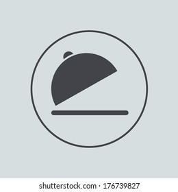 Vector circle icon on gray background. Eps 10