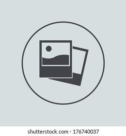Vector circle icon on gray background. Eps 10
