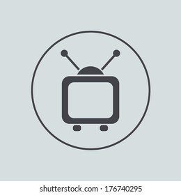 Vector circle icon on gray background. Eps 10