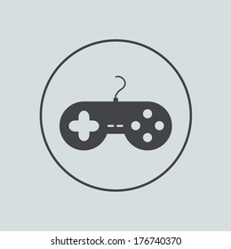 Vector circle icon on gray background. Eps 10