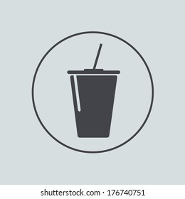 Vector circle icon on gray background. Eps 10