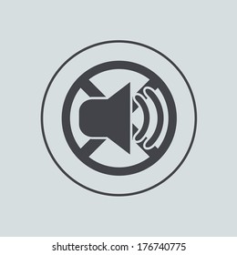 Vector circle icon on gray background. Eps 10